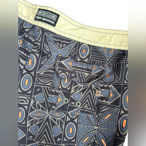 Reyn Spooner Hawaiian Swim Board Shorts Geometric Print Size 38 - Picture 9 of 14